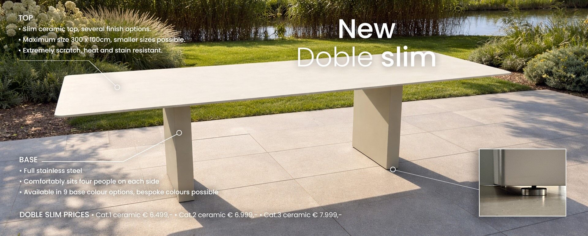 Cima Doble slim table